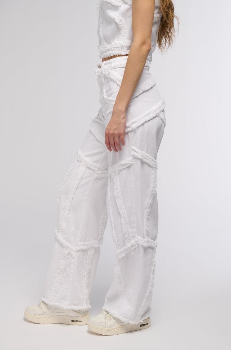 CIARA DISTRESSED WIDE LEG JEANS Product Image