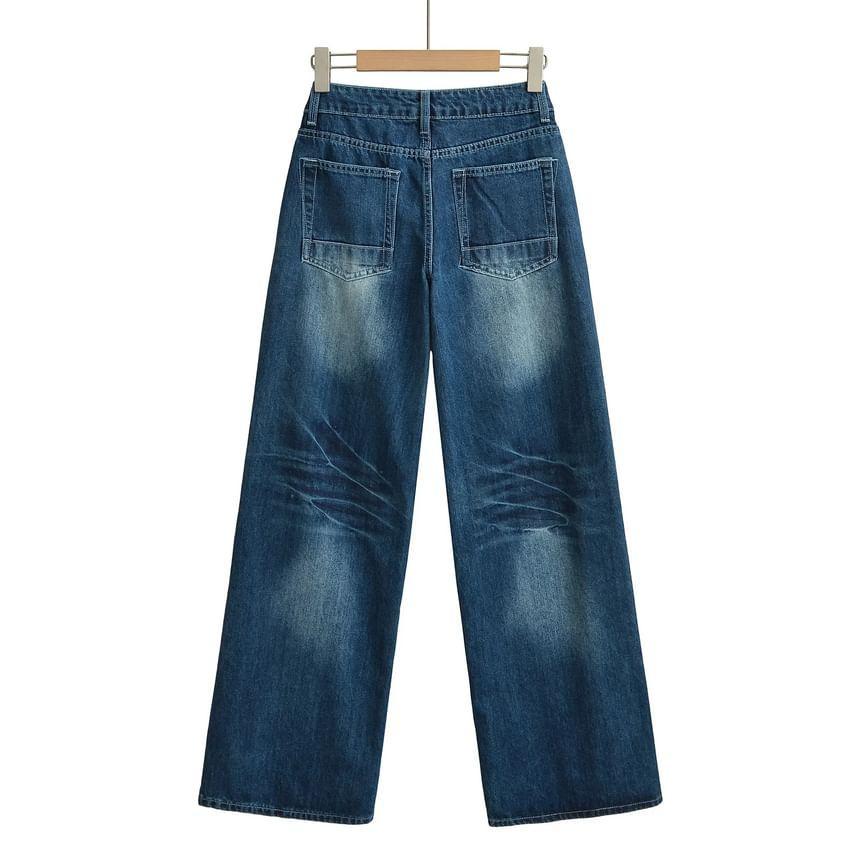 High Rise Washed Wide Leg Jeans Product Image