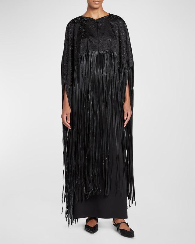 Womens Floor-Length Fringe Silk Cape Product Image