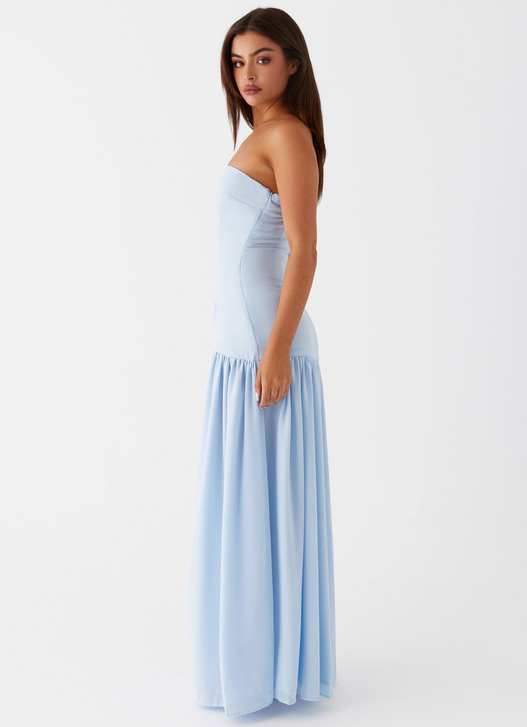 Eden Strapless Maxi Dress - Blue Product Image