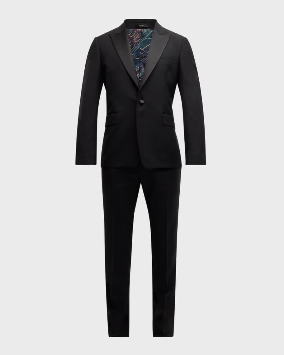 Mens Tailored-Fit Peak Lapel Tuxedo Product Image