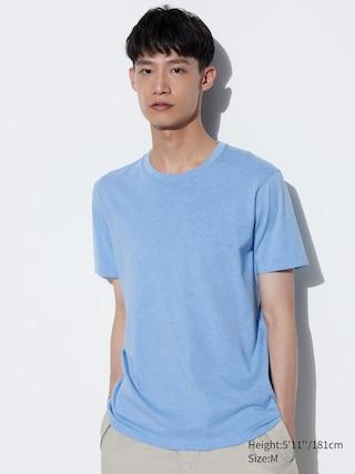 Mens Supima Cotton Crew Neck T-Shirt Blue XS UNIQLO US Product Image