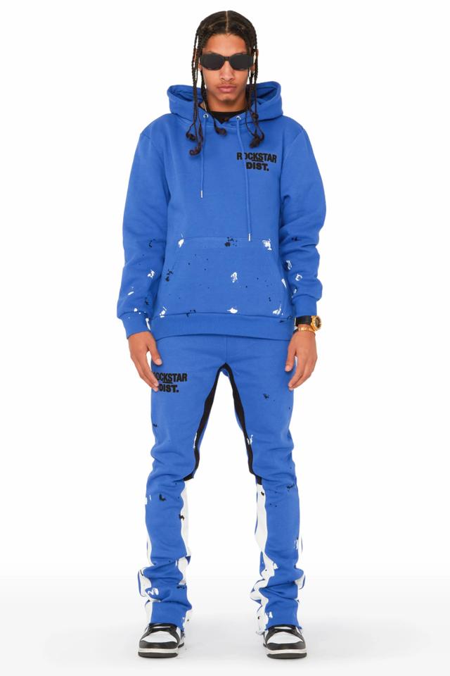 Jaco Royal Blue Hoodie Stacked Flare Pant Track Set Male Product Image