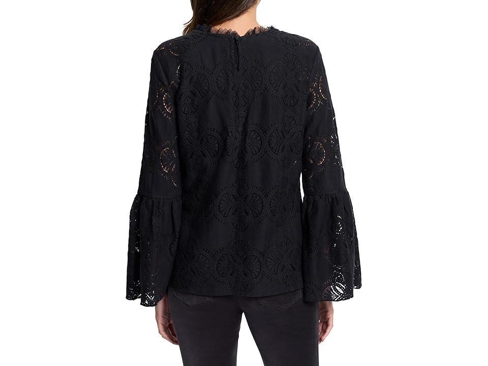 NIC+ZOE Lace Statement Top Onyx) Women's Clothing Product Image