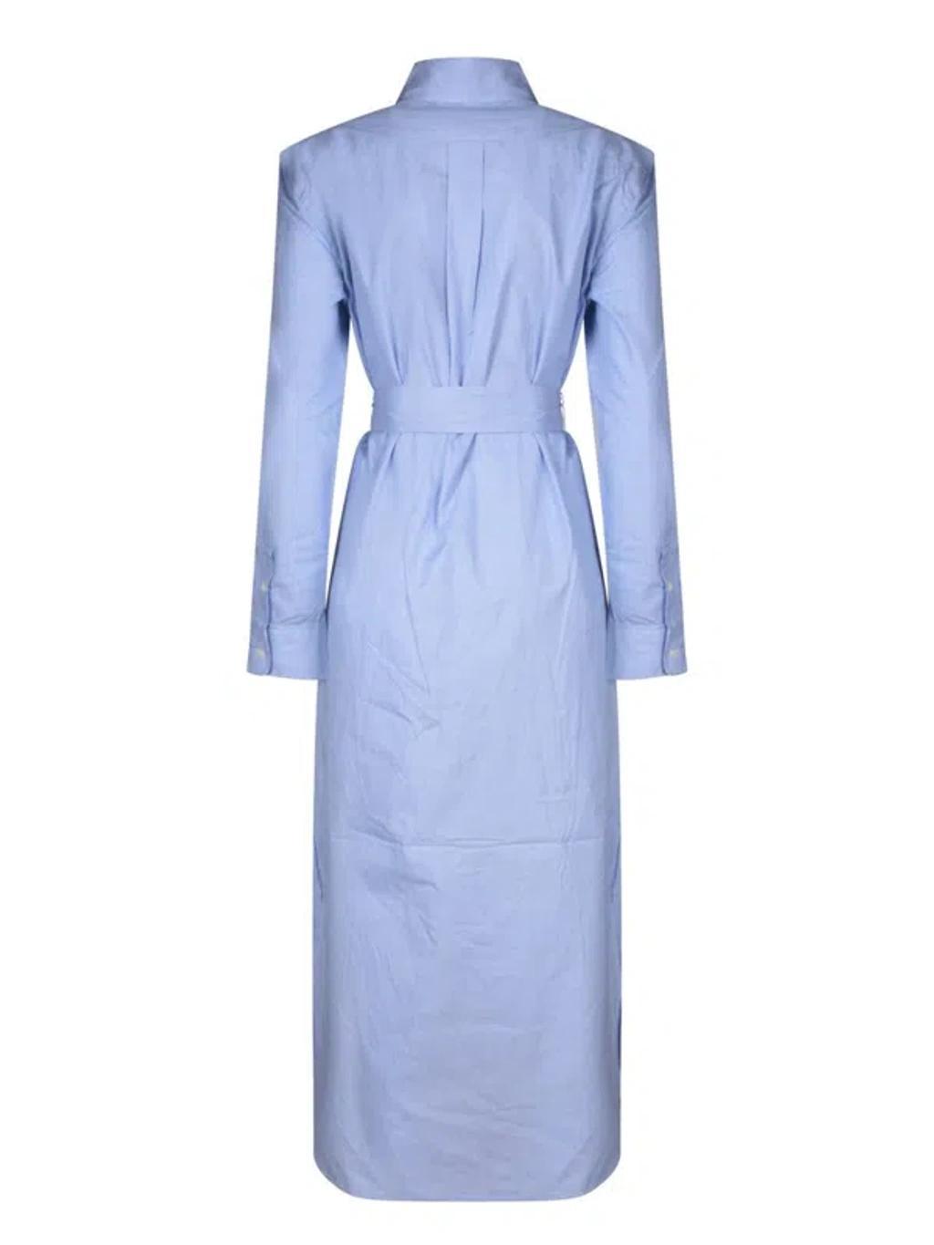 POLO RALPH LAUREN Blue Poplin Shirt Dress Product Image