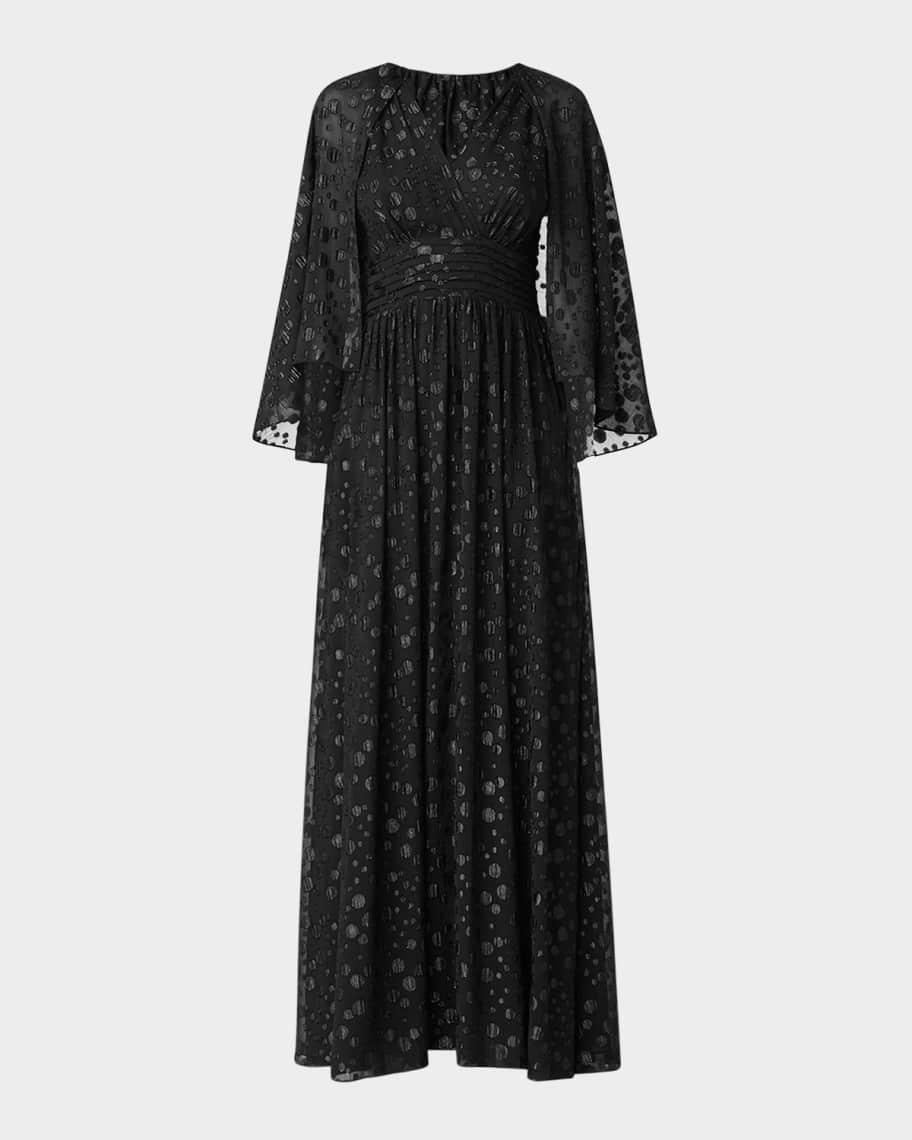 Maud Fil Coupe Cape Maxi Dress Product Image