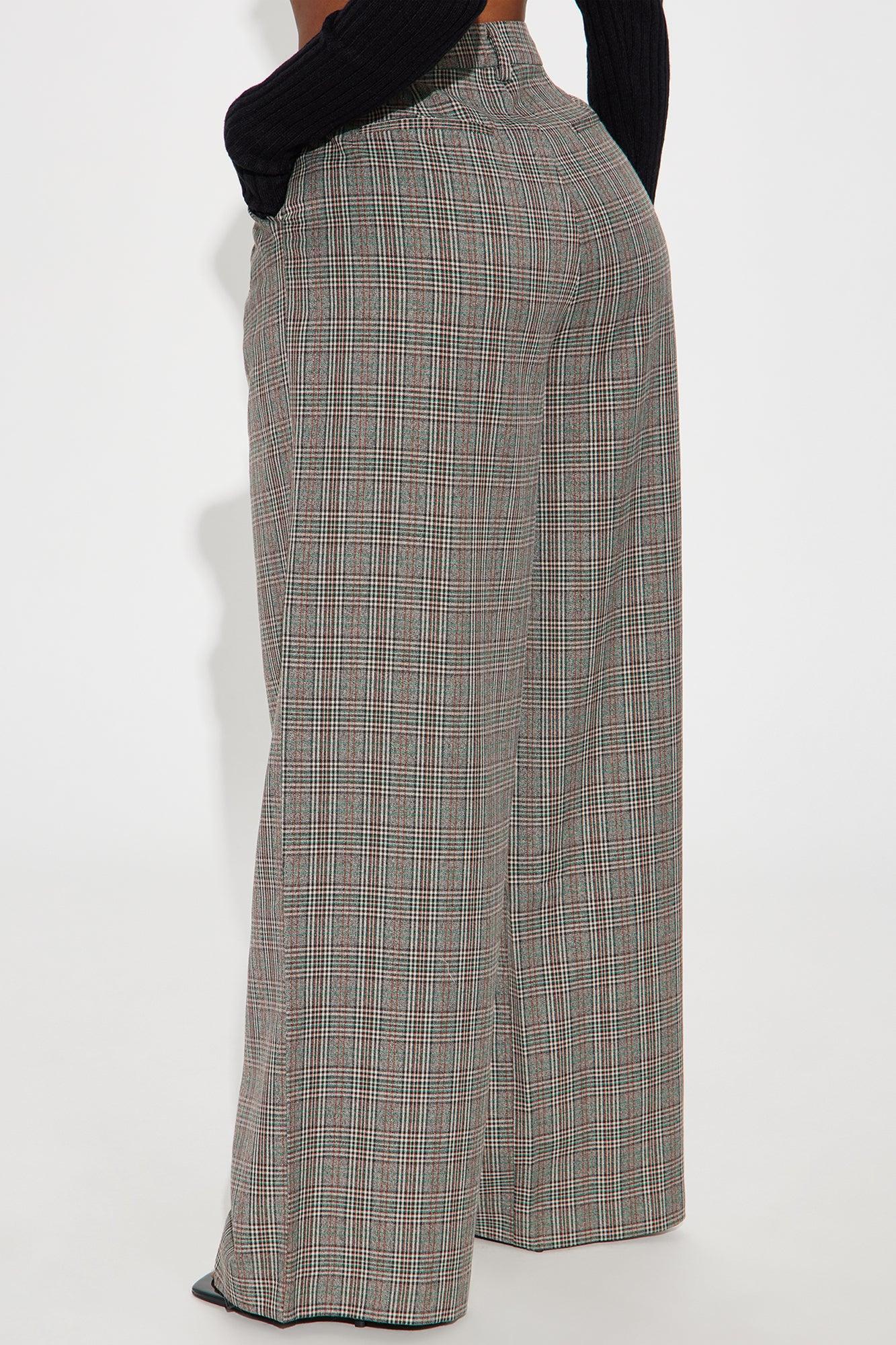 Julie Plaid Trouser - Grey/combo Product Image