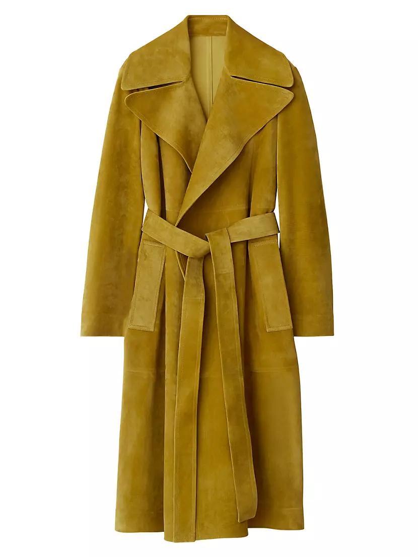 Suede Belted Trench Coat Product Image