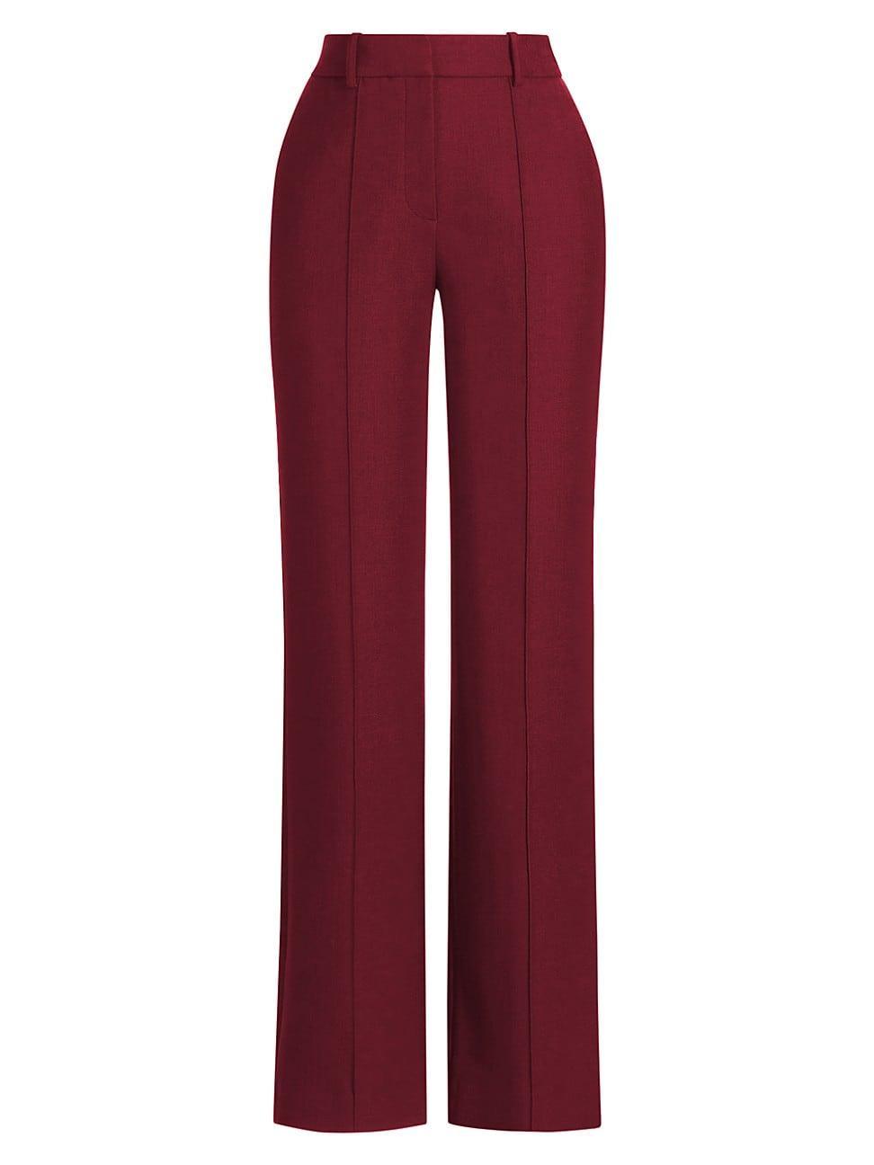 Womens Silk-Wool Straight-Leg Trousers product image