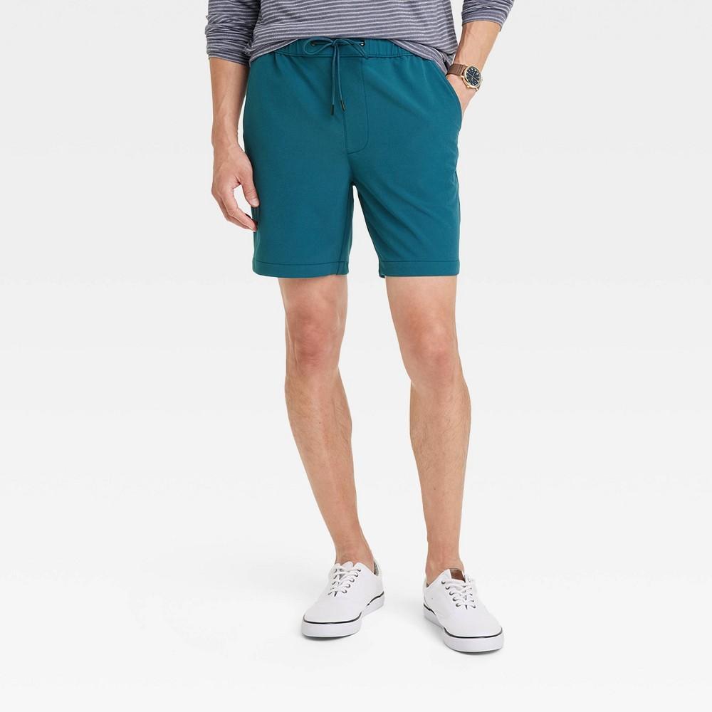 Mens 7 Woven Tech E-Waist Pull-On Shorts - Goodfellow & Co Blue M Product Image