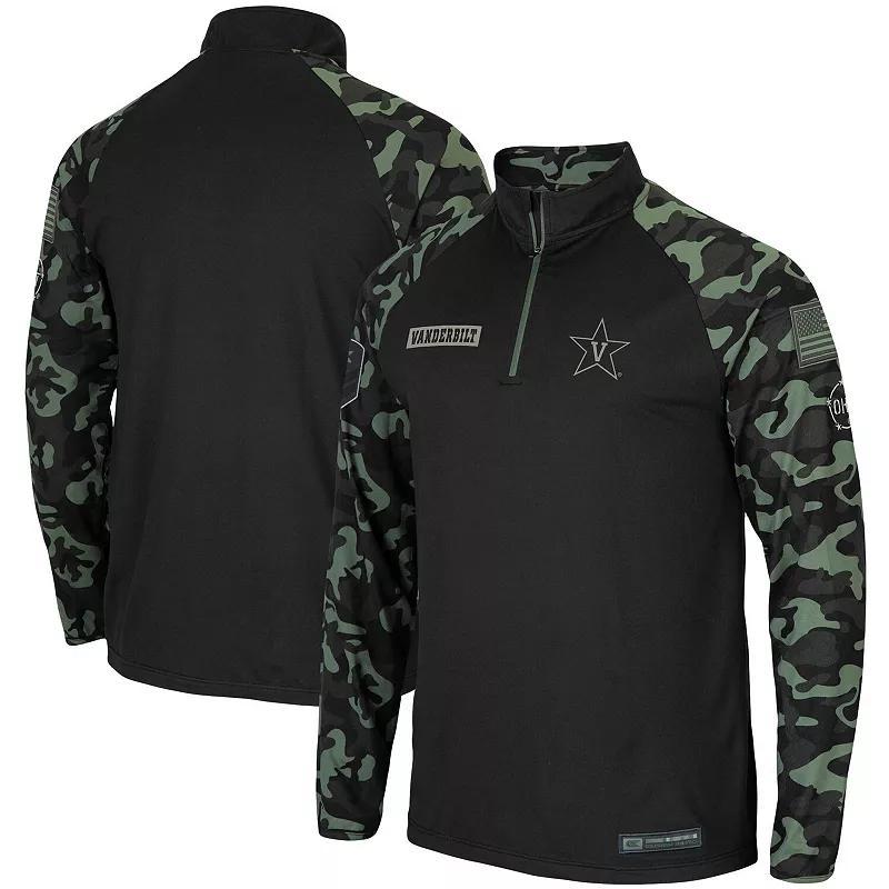 Mens Colosseum Vanderbilt Commodores OHT Military Appreciation Take Flight Raglan Quarter-Zip Jacket Product Image