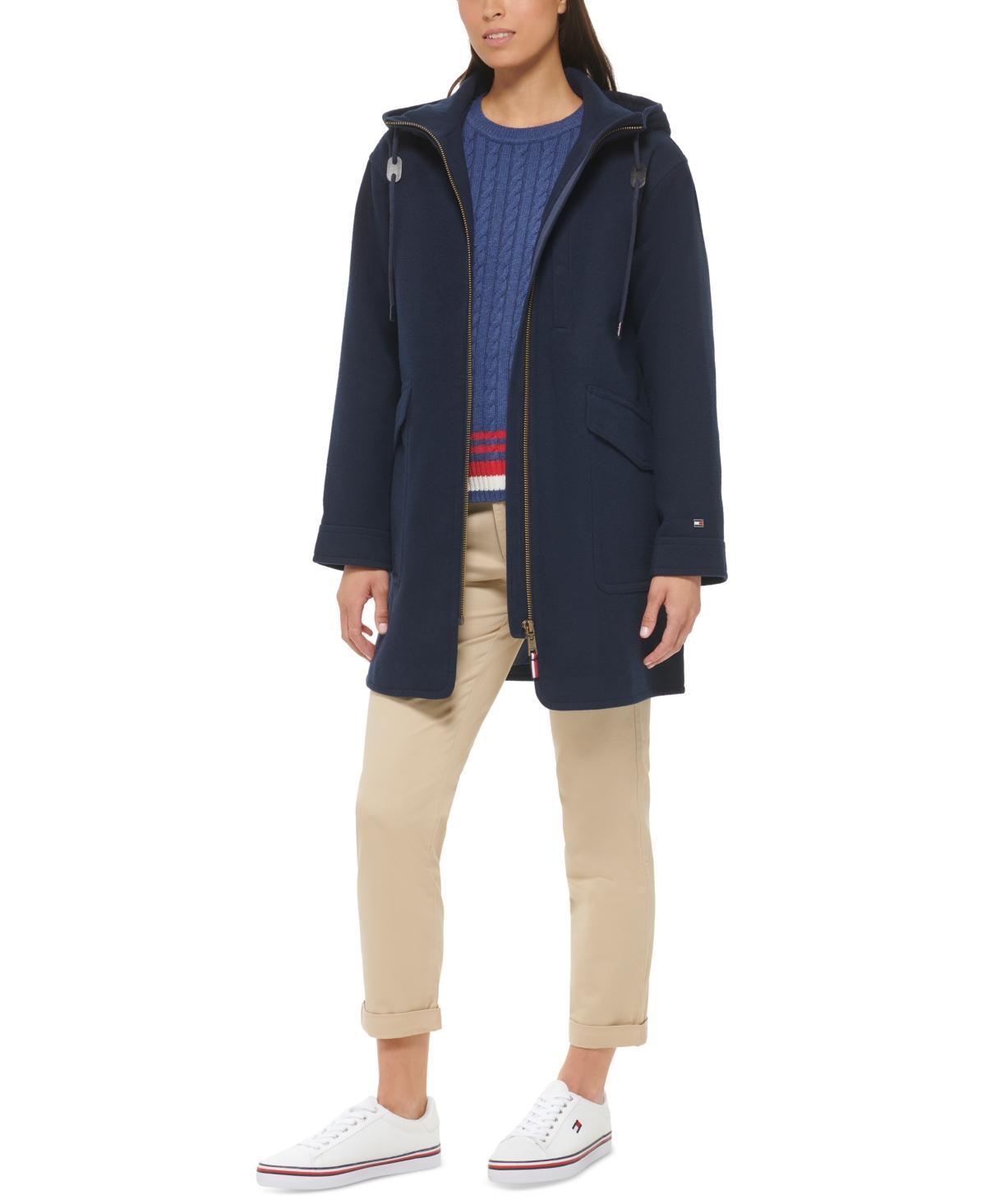 Tommy Hilfiger Womens Zip Front Hooded Coat Product Image