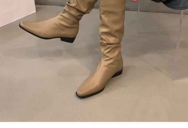 Ruched Mid-Calf Boots Product Image