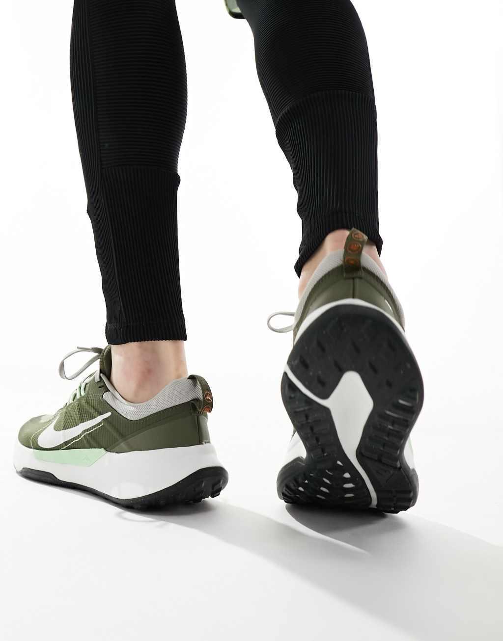 Nike Running Juniper Trail 2 sneakers in dark green and white Product Image