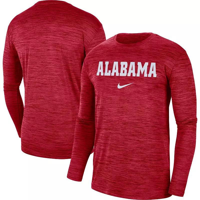 Mens Nike Crimson Alabama Crimson Tide Team Velocity Performance Long Sleeve T-Shirt Red Product Image