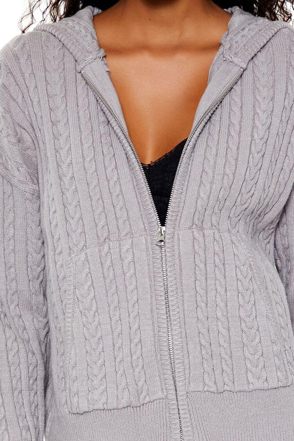 Cable Knit Zip-Up Hoodie | Forever 21 Product Image