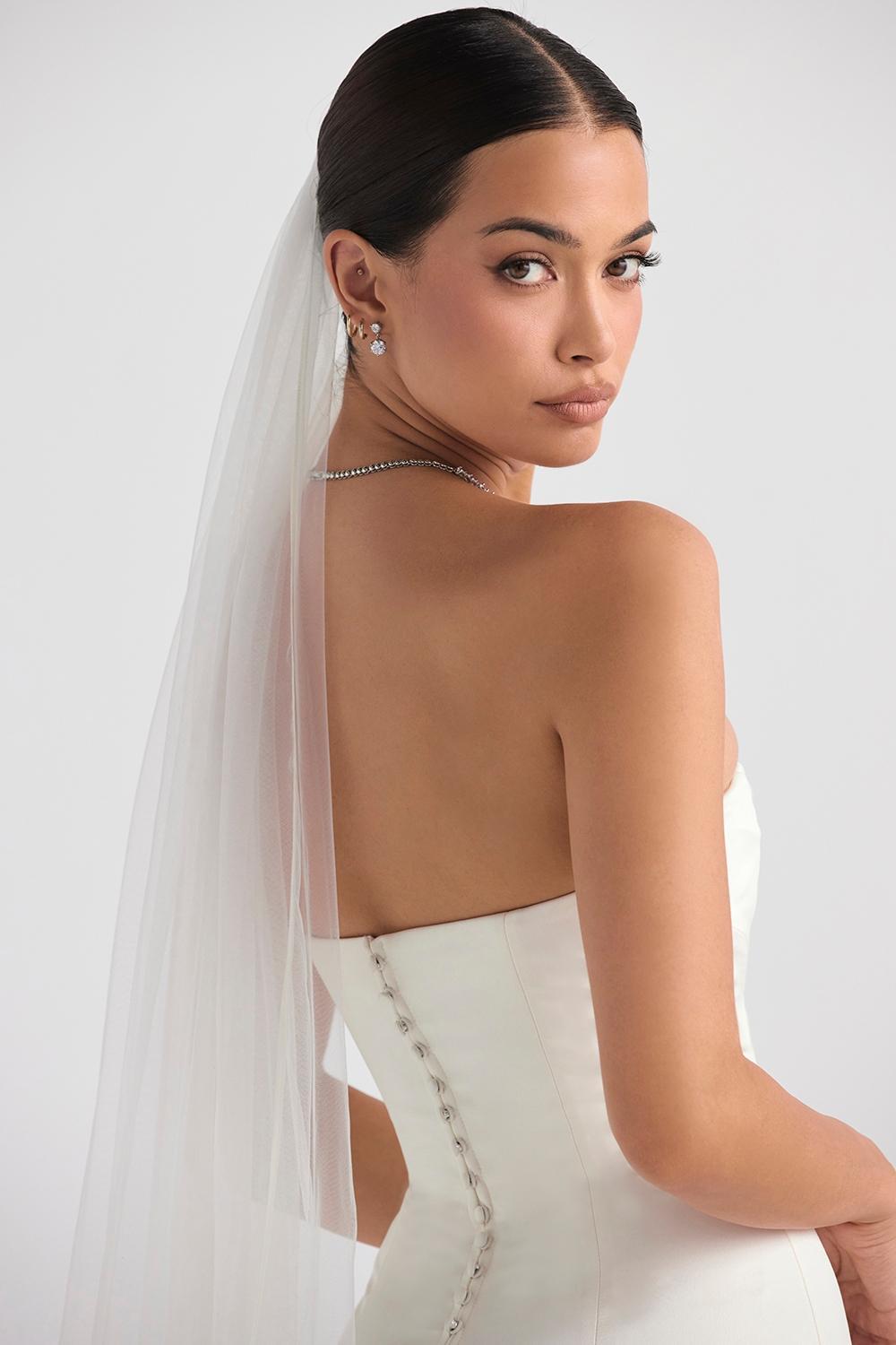 Simone White Soft Tulle Veil Product Image