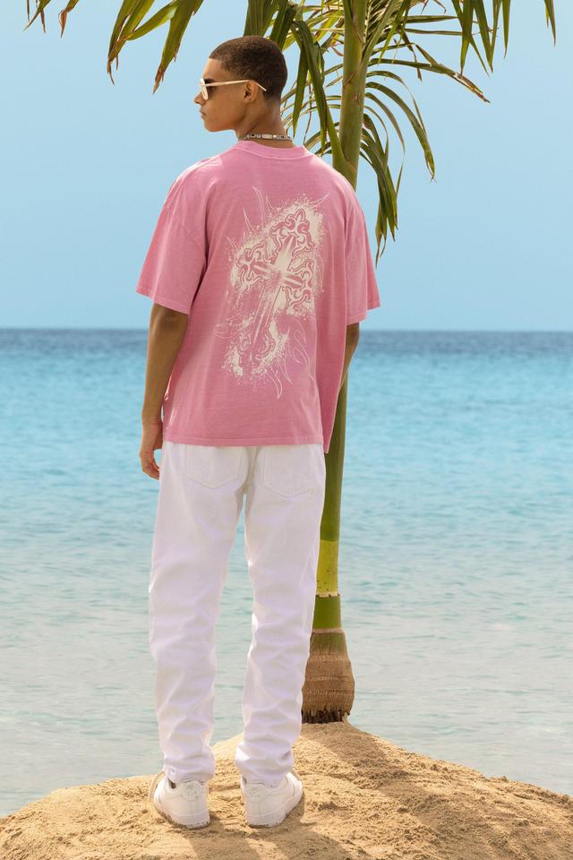 Oversized Wash Cross Print T-shirt | boohooMAN USA Product Image