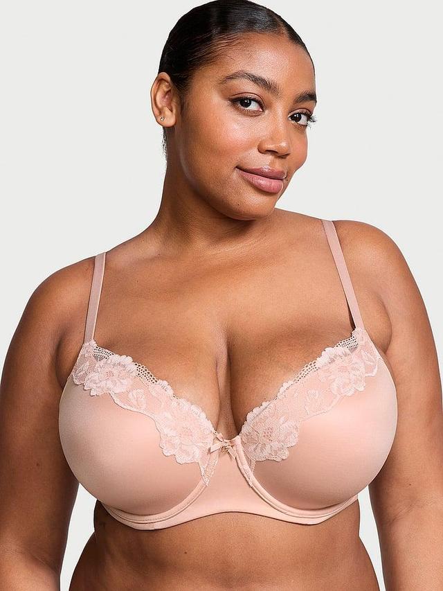 Lightly Lined Lace-Trim Demi Bra Product Image