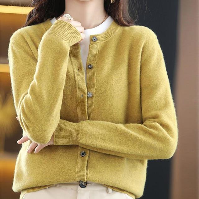 Plain Button-Up Cardigan Product Image