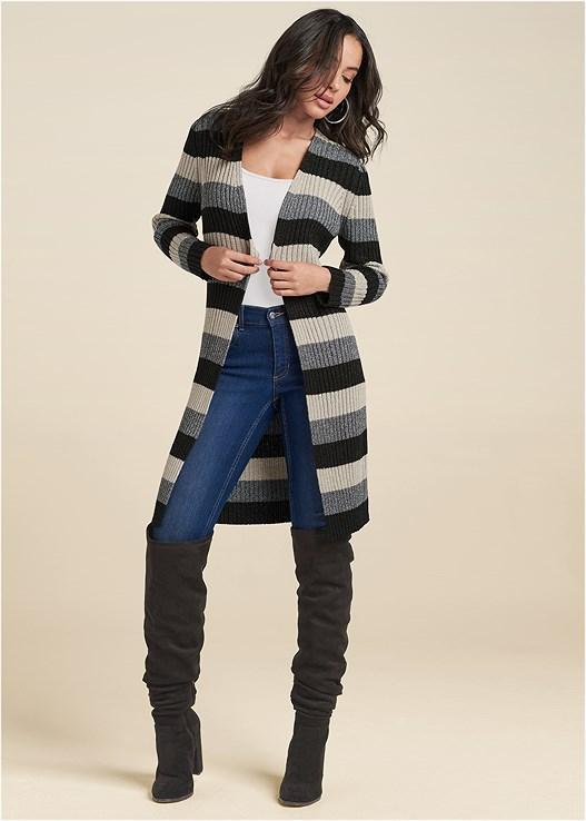 Striped Ribbed Cardigan Product Image