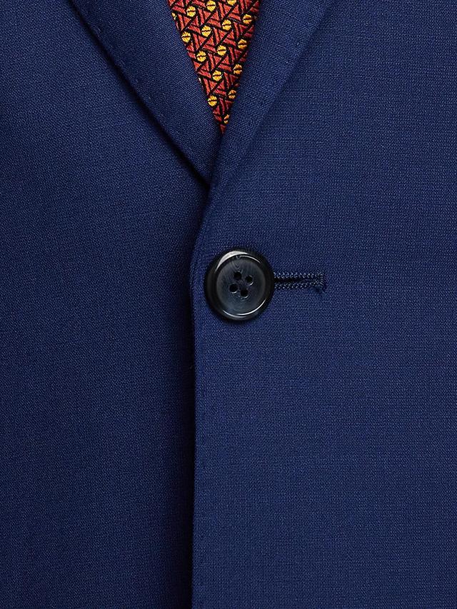 Wool Stretch Bengaline Single Breasted Peak Lapel Suit - Blue Product Image