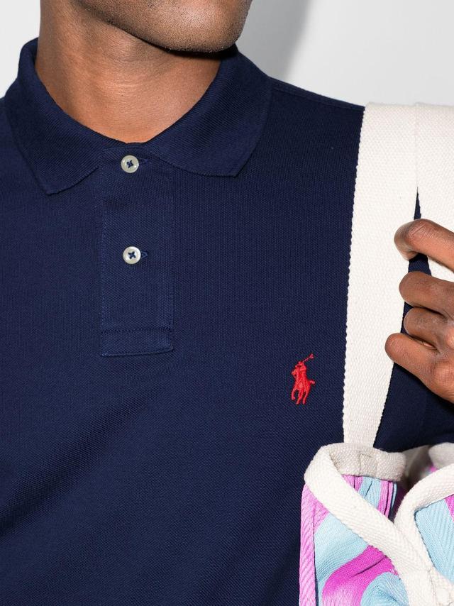 Embroidered Logo Polo Shirt In Blue Product Image