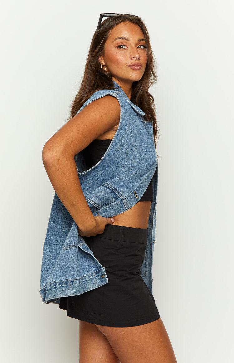 Orla Mid Wash Denim Vest Product Image