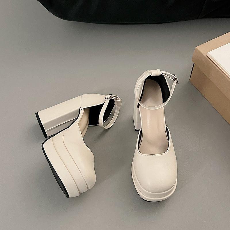 Block Heel Plain Mary Jane Pumps product image