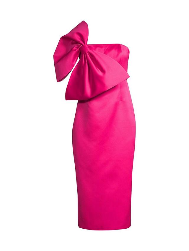 Womens Strapless Bow Midi-Dress Product Image