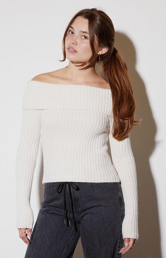 Women's Calista Fold-Over Off-The-Shoulder Sweater Product Image