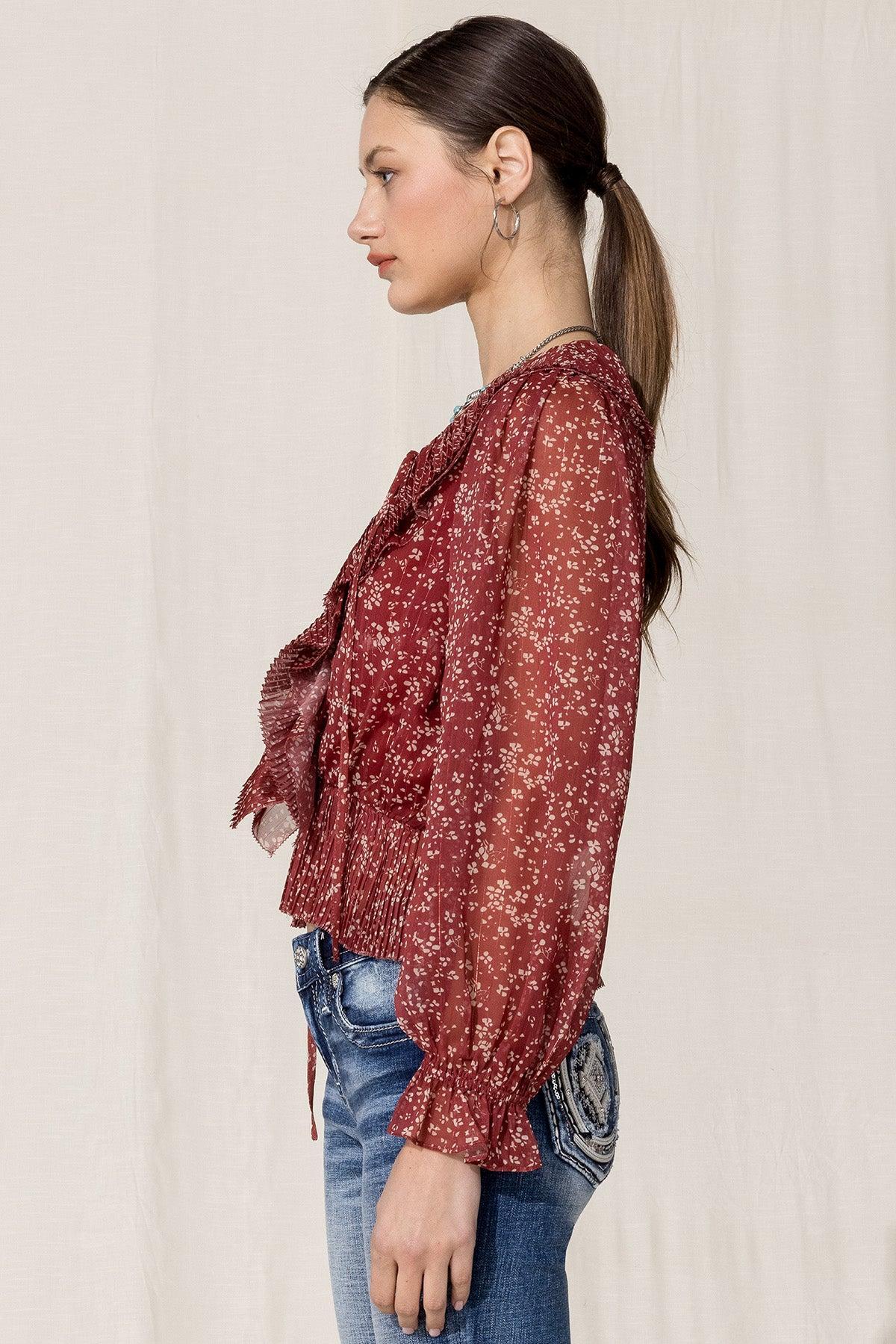 Ruffle Floral Print Blouse Product Image