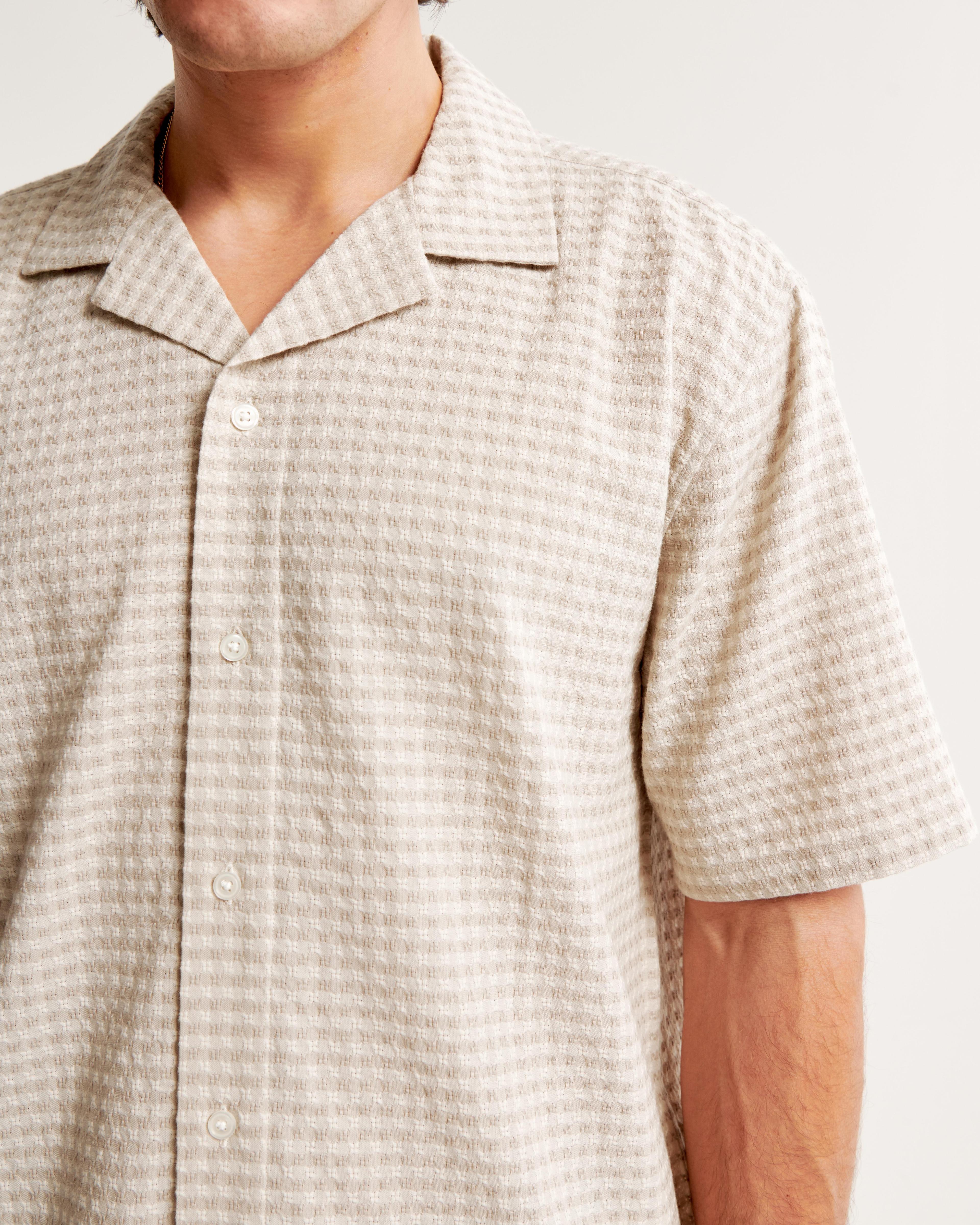 Camp Collar Waffle Button-Up Shirt Product Image