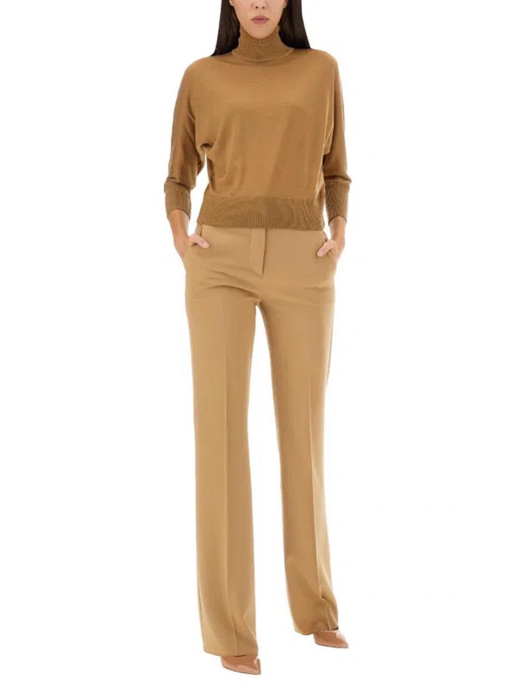 MAX MARA Straight Leg Pants In Beige Product Image