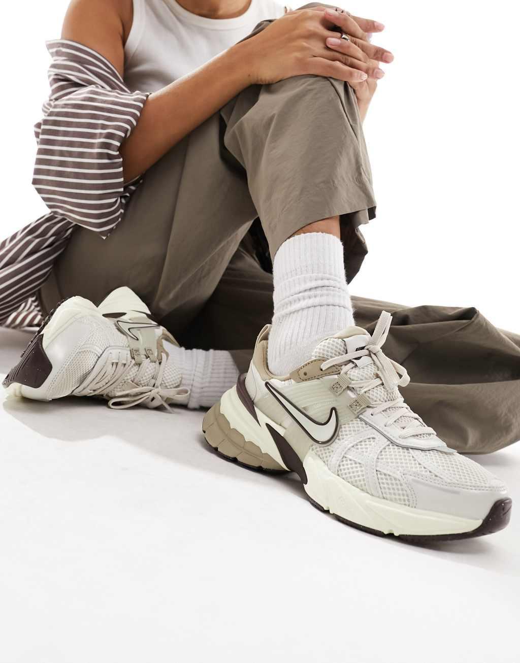 Nike V2K Run sneakers in white and beige  Product Image