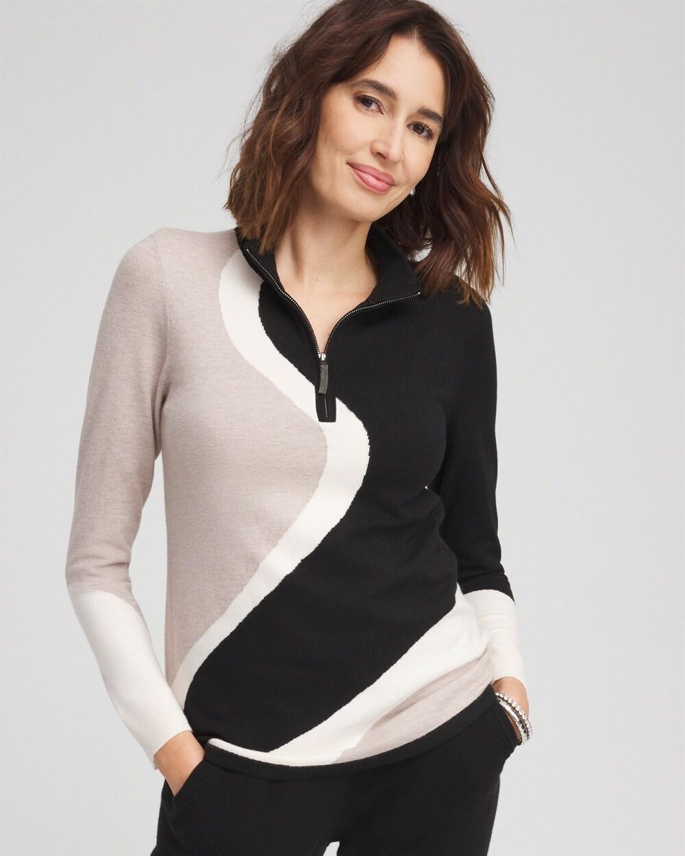 Women's Luxe Cashmere Blend Colorblock Top product image