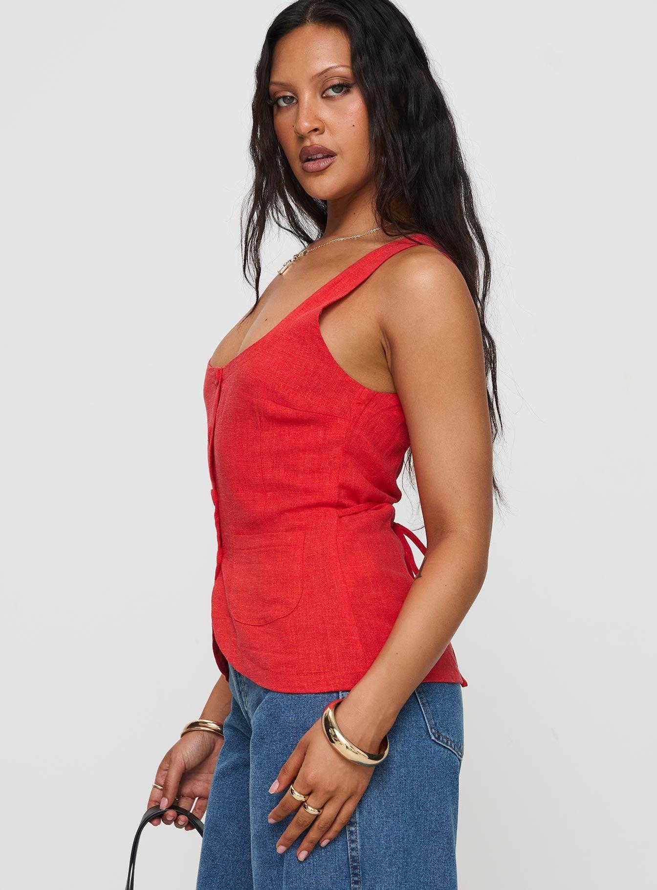 Spirito Vest Top Red Product Image