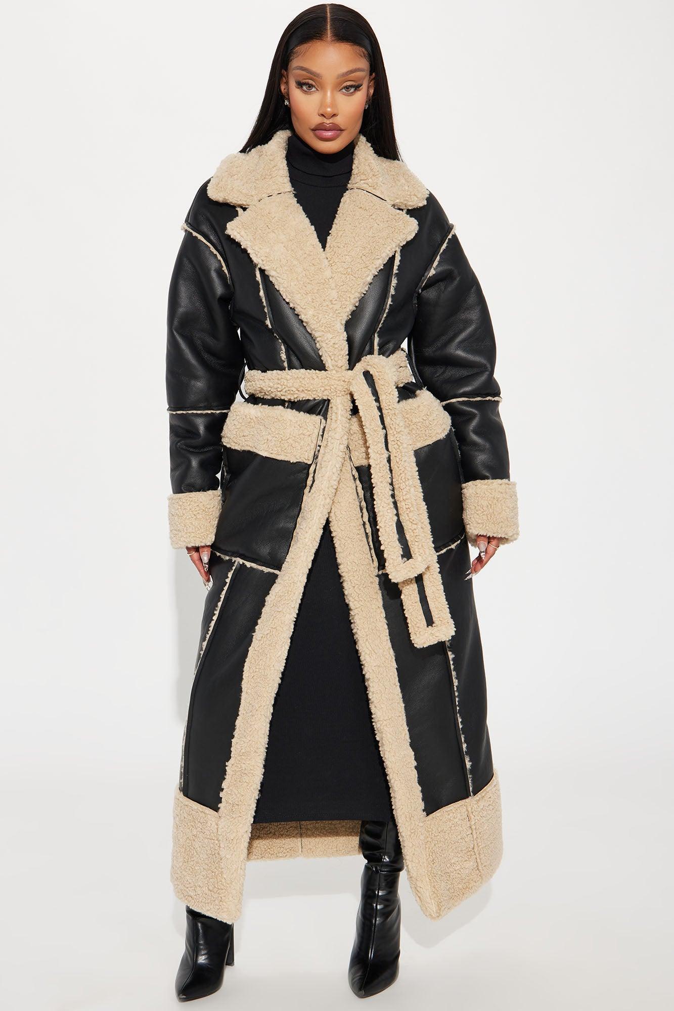 Ines Faux Leather Trench - Black Product Image