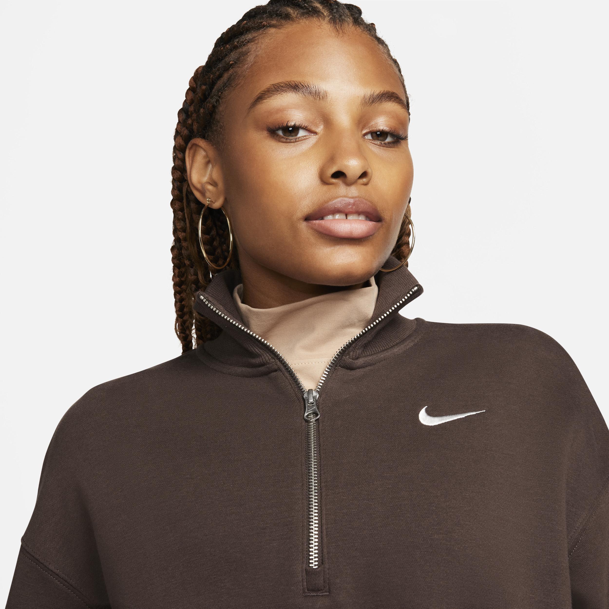 Nike Womens Sportswear Phoenix Fleece Oversized Half-Zip Crop Sweatshirt Product Image