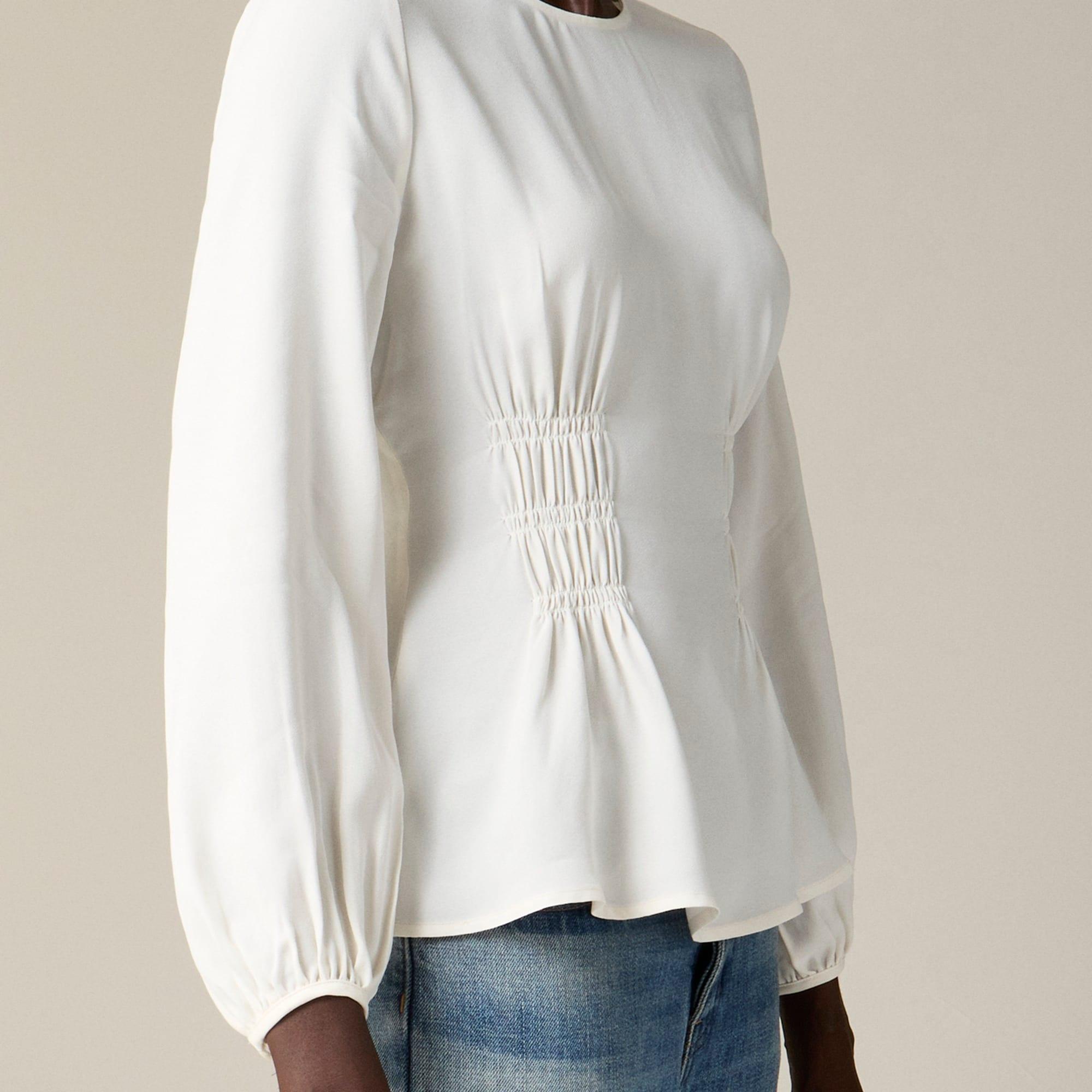 Shirred-waist top in viscose crepe Product Image