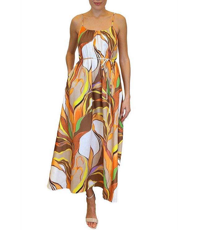 Sam Edelman Abstract Print Square Neck Sleeveless Maxi Dress Product Image