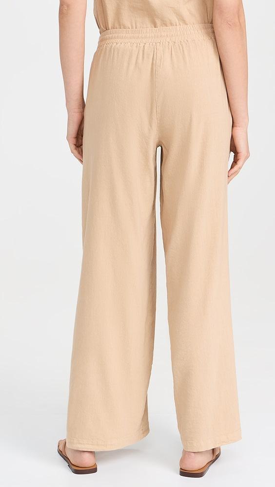 MONROW Linen Wide Leg Pants | Shopbop Product Image