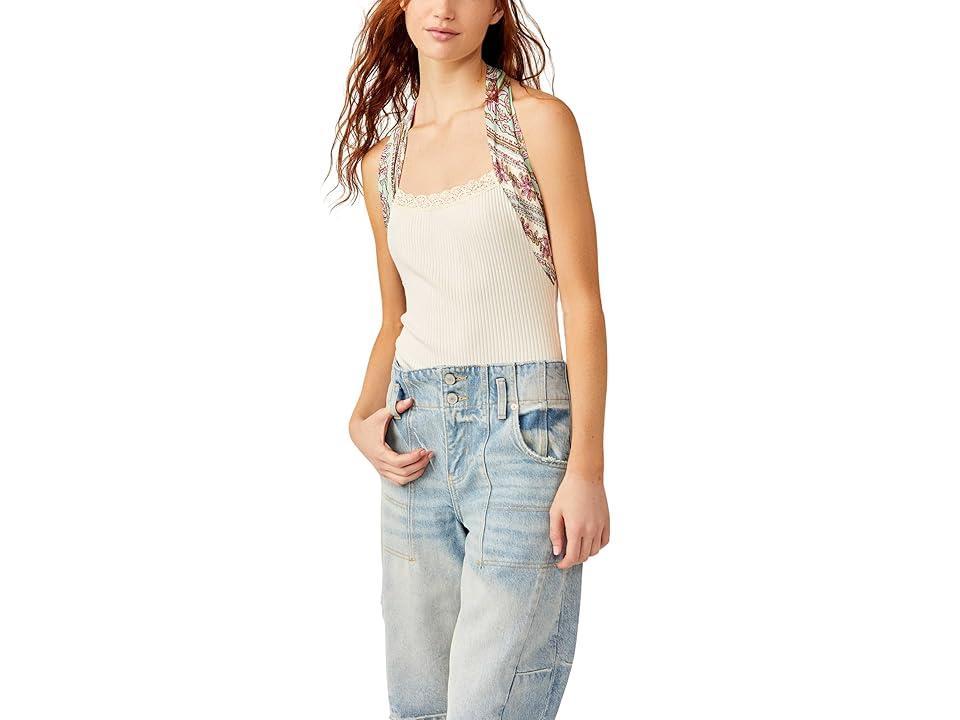 Free People x Intimately FP Eyes For U Halter Bodysuit in Ivory. Product Image