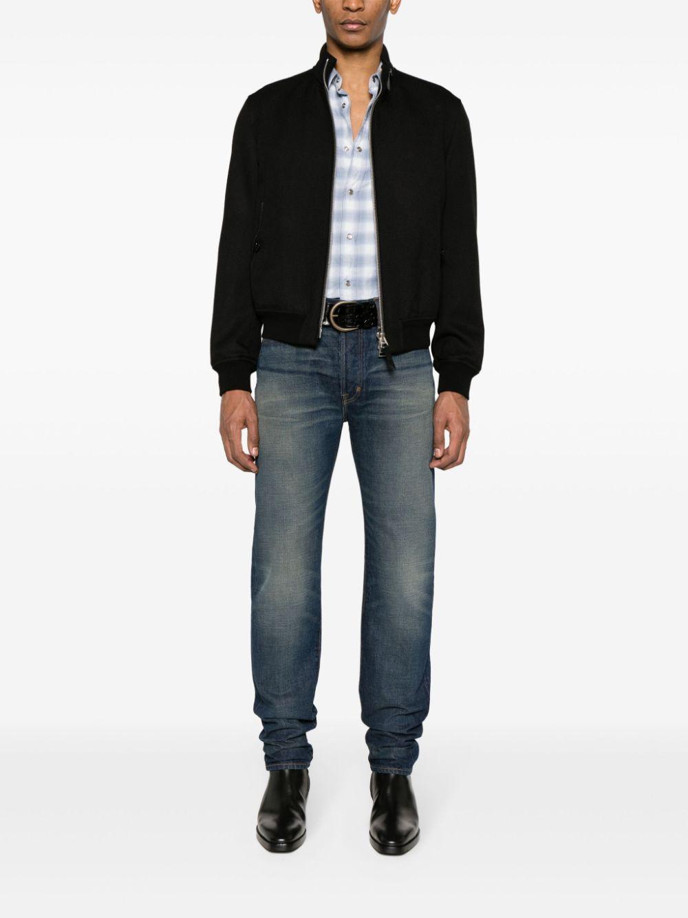 TOM FORD Zip-up Canvas Bomber Jacket In Black Product Image