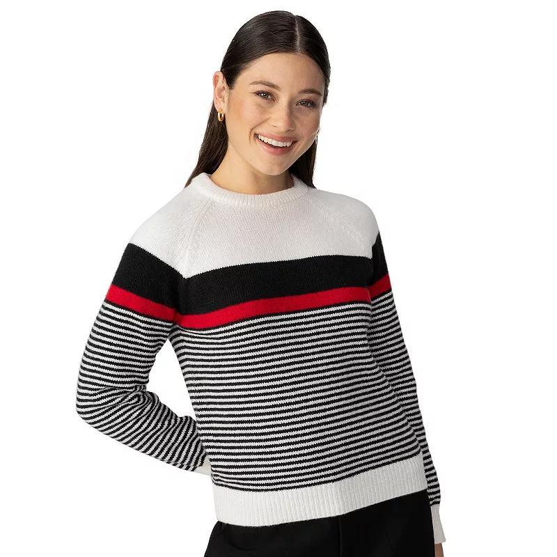 Womens Modern Supply by Sanctuary Fuzzy Long Sleeve Ski Sweater Ivory Stripes Product Image