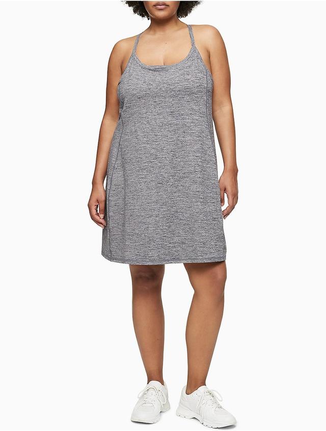 Calvin Klein Womens Performance Plus Strappy Tank Dress - Grey - 1X Product Image