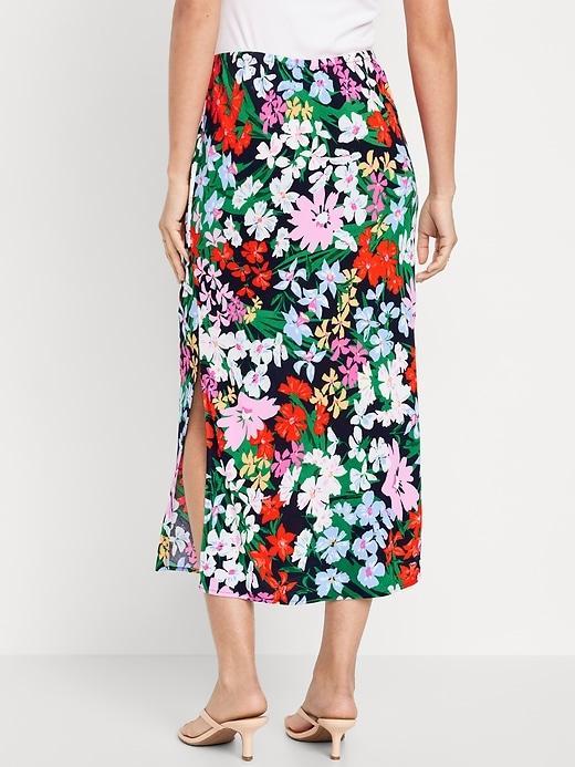 High-Waisted Midi Slip Skirt Product Image