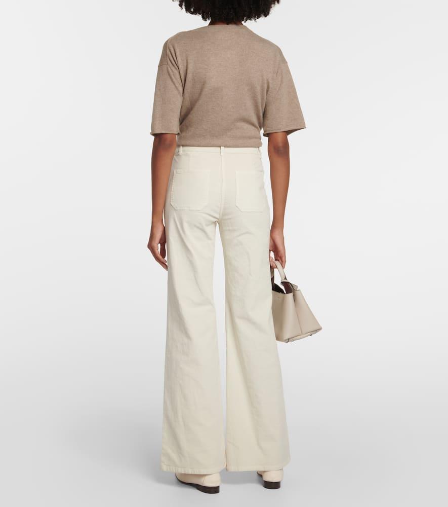 Florence High-rise Corduroy Pants In White Product Image