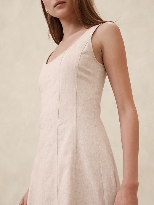 Linen-Blend Midi Dress Product Image