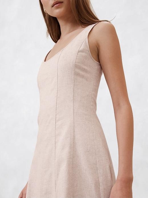 Linen-Blend Midi Dress Product Image